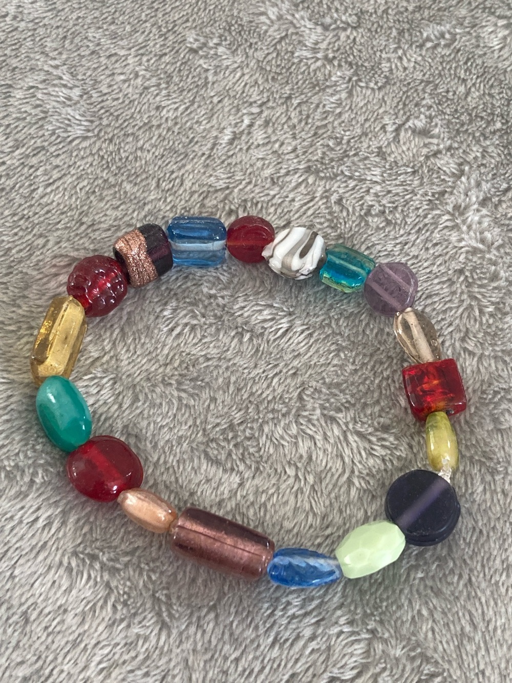 Multi colored glass bead bracelet